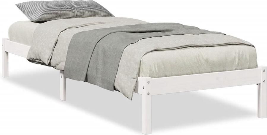 VidaXL Bedframe extra lang zonder matras grenenhout wit 80x220 cm