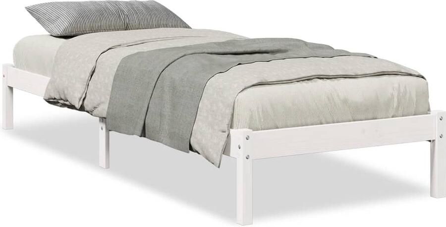 VidaXL Bedframe extra lang zonder matras grenenhout wit 80x210 cm