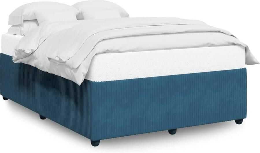 VidaXL Bedframe fluweel blauw 160x200 cm