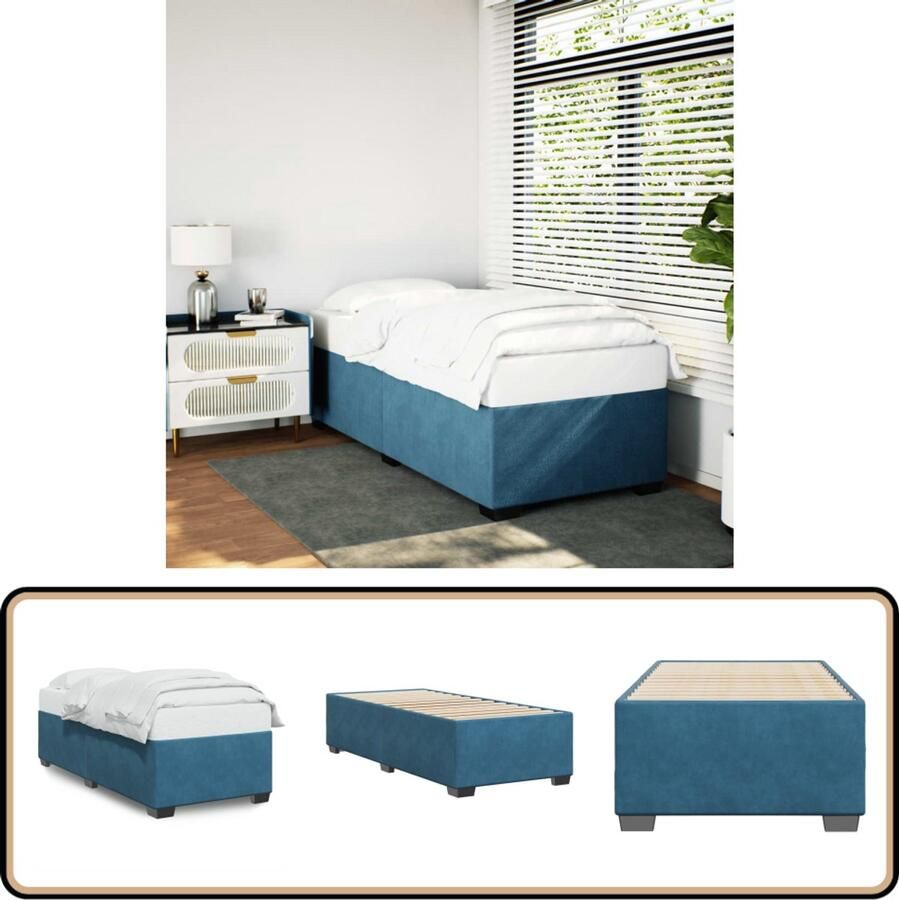 VidaXL Bedframe fluweel blauw 80x200 cm