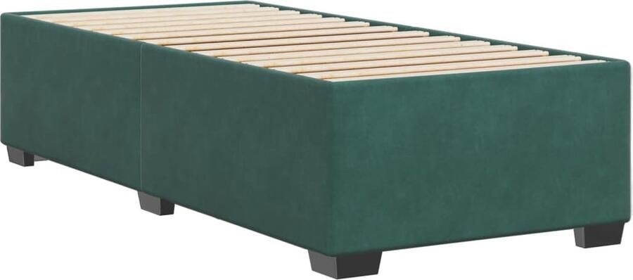 VidaXL -Bedframe-met-hoofdeinde-fluweel-donkergroen-100x200-cm - Foto 9