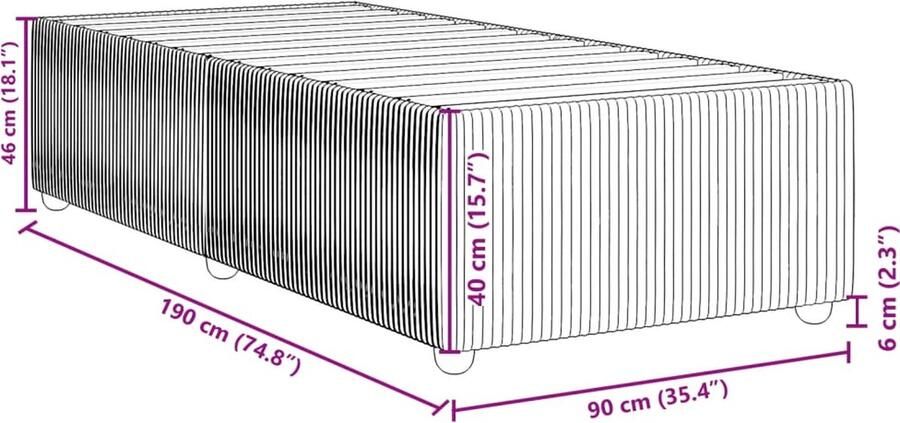 VidaXL Bedframe zonder matras 90x190 cm fluweel donkergroen - Foto 3