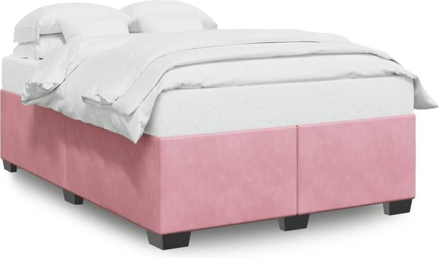 VidaXL Bedframe fluweel roze 140x200 cm - Foto 2
