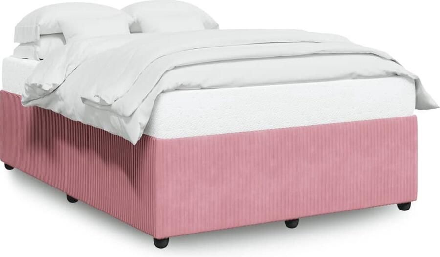 VidaXL Bedframe fluweel roze 160x200 cm