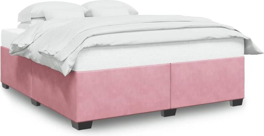 VidaXL Boxspringbedframe fluweel roze 200x200 cm - Foto 4