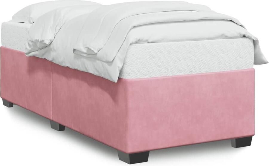 VidaXL Bedframe fluweel roze 80x200 cm