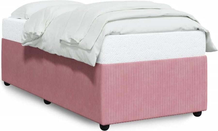 VidaXL Bedframe fluweel roze 90x190 cm - Foto 2