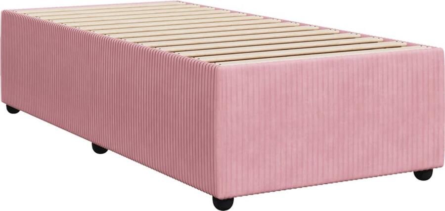 VidaXL Bedframe fluweel roze 90x200 cm