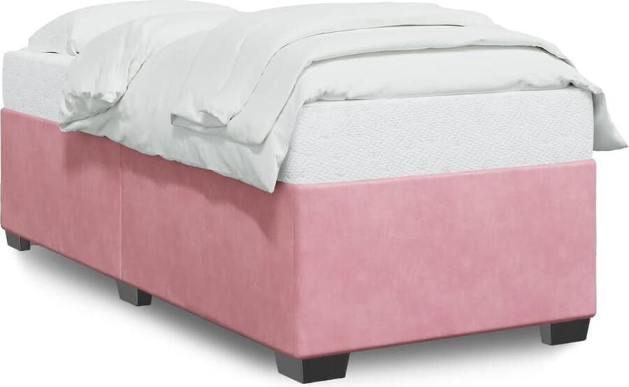 VidaXL Bedframe fluweel roze 90x200 cm - Foto 2