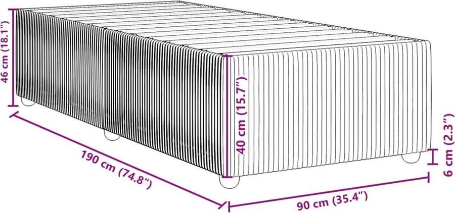 VidaXL Bedframe fluweel zwart 90x190 cm - Foto 3
