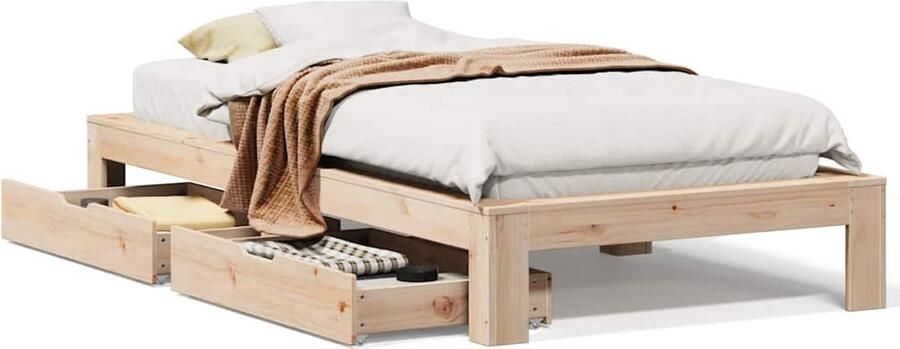 VidaXL Bedframe Grenen 90x200 cm met Lades