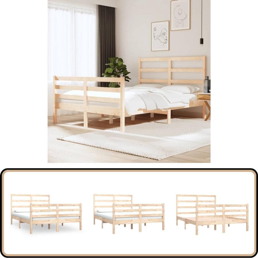 VidaXL Bedframe Grenenhout 120x190 cm Massief & Modern Bedframe Massief Hout Bed Grenenhout Bed Klein Tweepersoonsbed Stapelbare Boxspring
