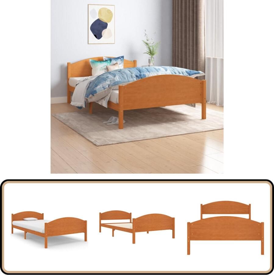 VidaXL Bedframe Grenenhout 120x200 cm Honingbruin Massief Houten Bedframe Grenenhout Bedframe Honingbruin Bedframe Tweepersoons Bedframe 120x200 Bedframe Kopen