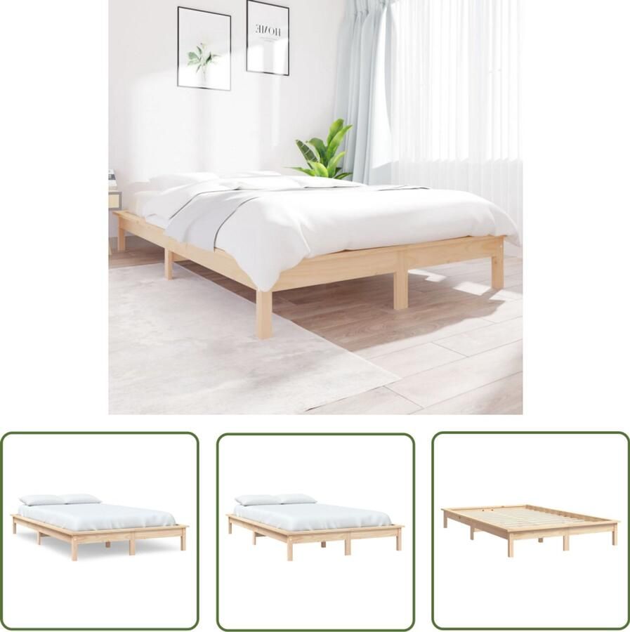 VidaXL Bedframe Grenenhout 120x200 cm Klassieke Houten Bed Grenenhouten Bed Houten Bedframe 120x200 Rustiek Bed Vintage Bed Stapelbaar Bed