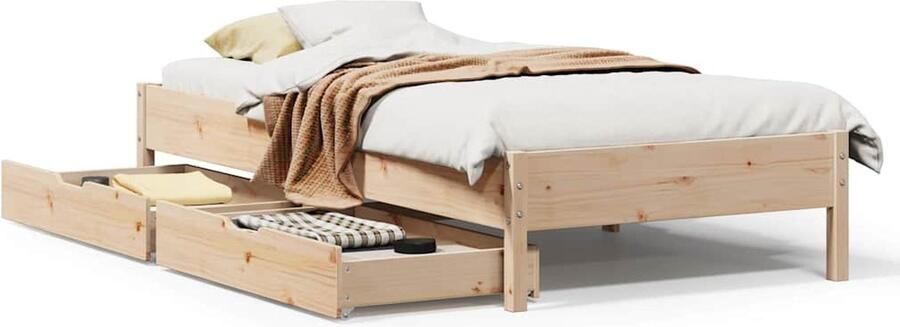 VidaXL Bedframe Grenenhout 90x200 cm met Lades