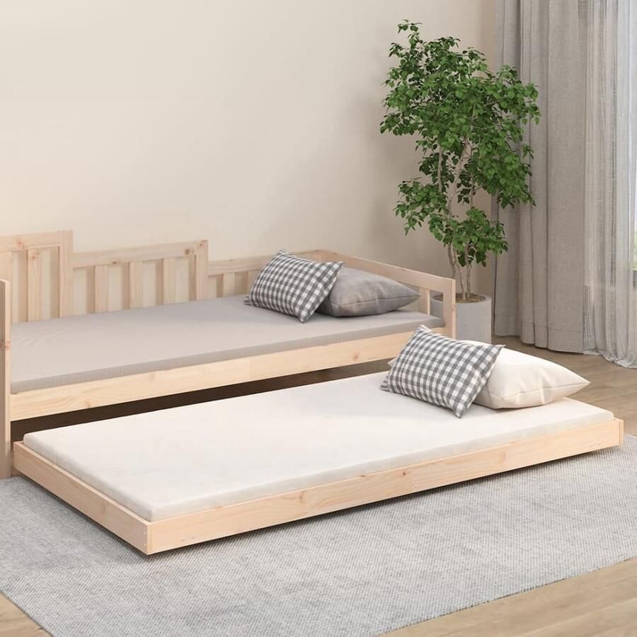 VidaXL Bedframe Grenenhout 90x200 cm Houten Bedframe Grenenhout Bedframe Enkel Bed Tweepersoons Bed Frame Stapelbare Bedden Boxspring Bed - Foto 2