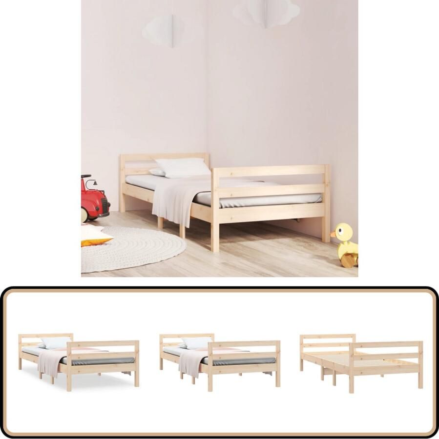 VidaXL Bedframe Grenenhout 90x200 cm Klassieke Bedframe Houten Bedframe Grenenhout Bedframe Enkelpersoonsbed Bedframe 90x200 Bedbodems