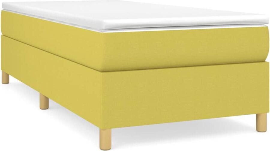 VidaXL Bedframe Groen Stof 90x190 cm Boxspring Frame Bed Frame Slaapcomfort Houten Bed Stoffen Bed Green Bed Eenpersoonsbed - Foto 2
