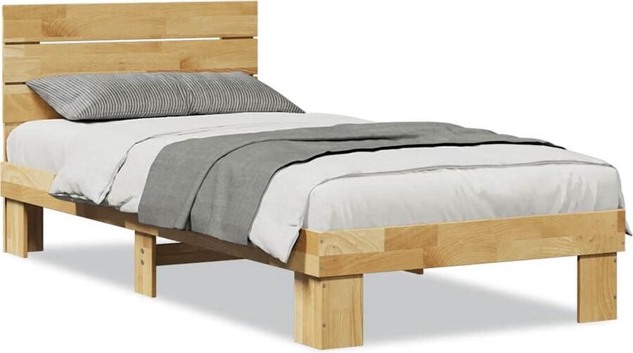 VidaXL Bedframe hoofdeinde zonder matras 100x200 cm massief hout eiken