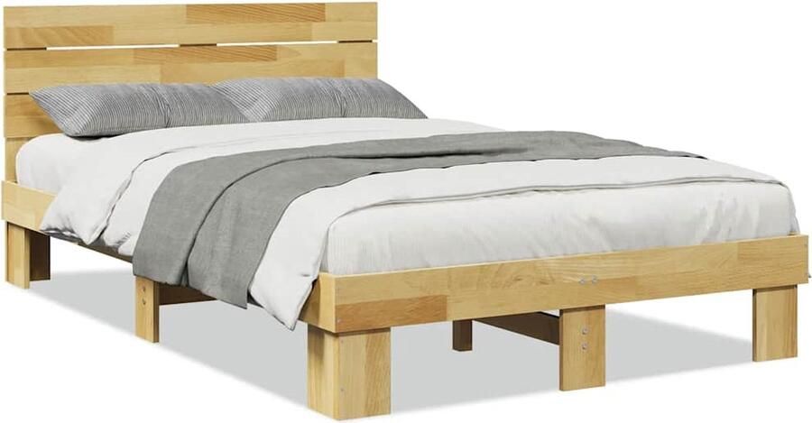 VidaXL Bedframe hoofdeinde zonder matras 120x200 cm massief hout eiken