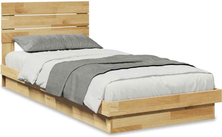 VidaXL Bedframe hoofdeinde zonder matras 90x200 cm massief hout eiken