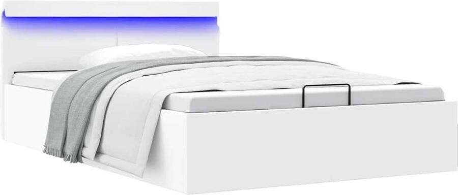 VidaXL Bedframe Hydraulisch LED 140x200 cm Wit Bed Kunstleder Bed Elektrisch Bed Led Bed Boxspring Bed Hoofdbord Bed Slaapkamers Meubels Tweepersoonsbed - Foto 2