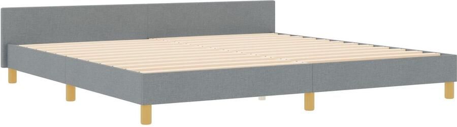 VidaXL Bedframe zonder Matras Donkergrijs 120x190 cm Stof Set van 3