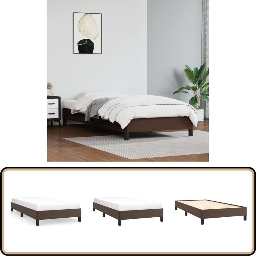 VidaXL Bedframe Kunstleer Bruin 80x200 cm Bed Frame Kunstleder Bed Bruine Bed Tweepersoons Bed Boxspring Bed Stapelbare Bed