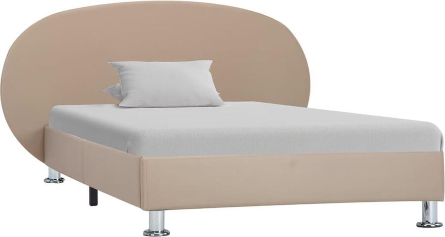 VidaXL Bedframe Kunstleer Cappuccino 100x200 cm Kunstleder Bed Tweepersoons Bed Bruin Bed Kapstok Slaapkamers Meubilair - Foto 2