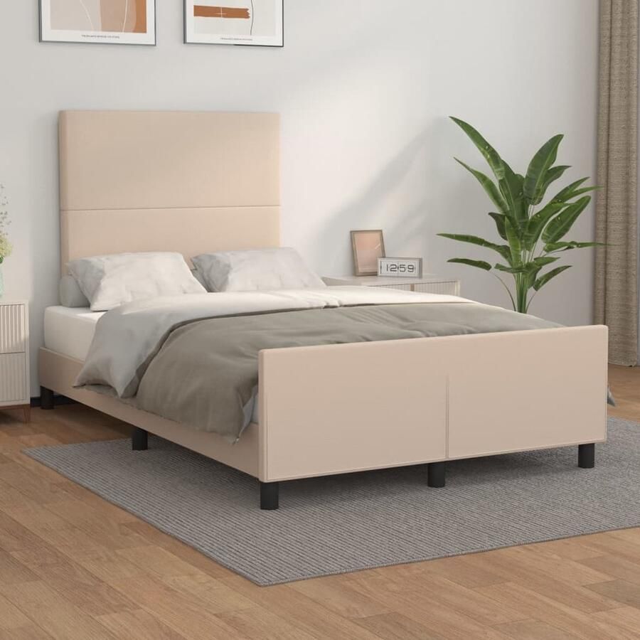 VidaXL Bedframe Kunstleer Cappuccino 120x200 cm Bedframe Kunstleder Bed Capucino Bed Tweepersoons Bed Boxspring Bed Stapelbed - Foto 2