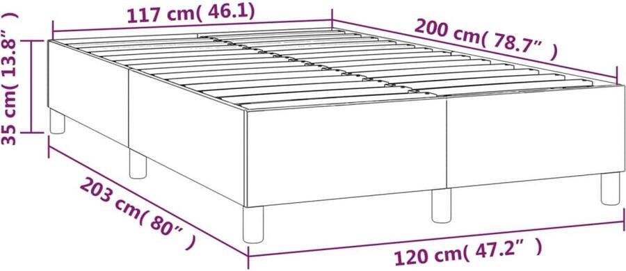 VidaXL Boxspringbedframe kunstleer cappuccinokleurig 120x200 cm - Foto 5