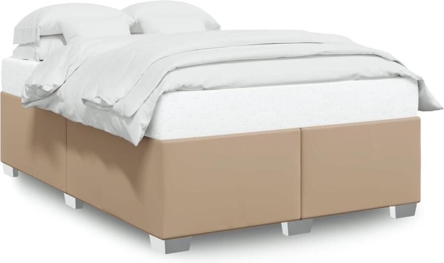 VidaXL Boxspringbedframe kunstleer cappuccinokleurig 160x200 cm - Foto 3