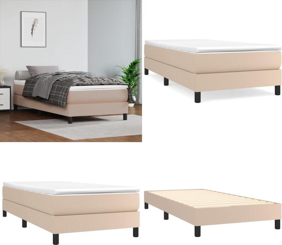 VidaXL Boxspringbedframe kunstleer cappuccinokleurig 90x190 cm