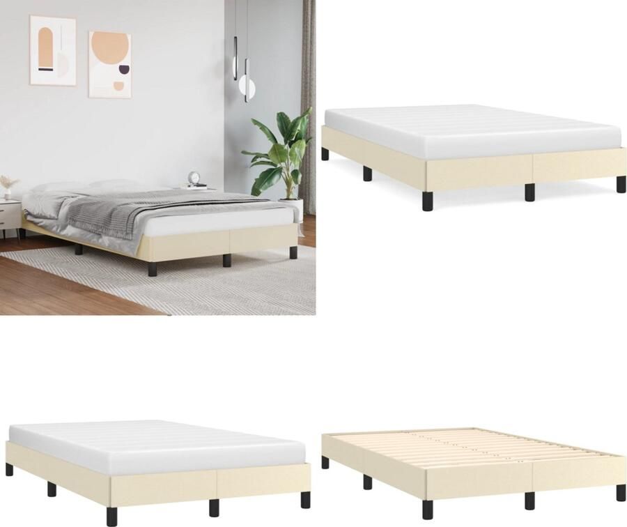 VidaXL -Bedframe-kunstleer-crèmekleurig-120x200-cm