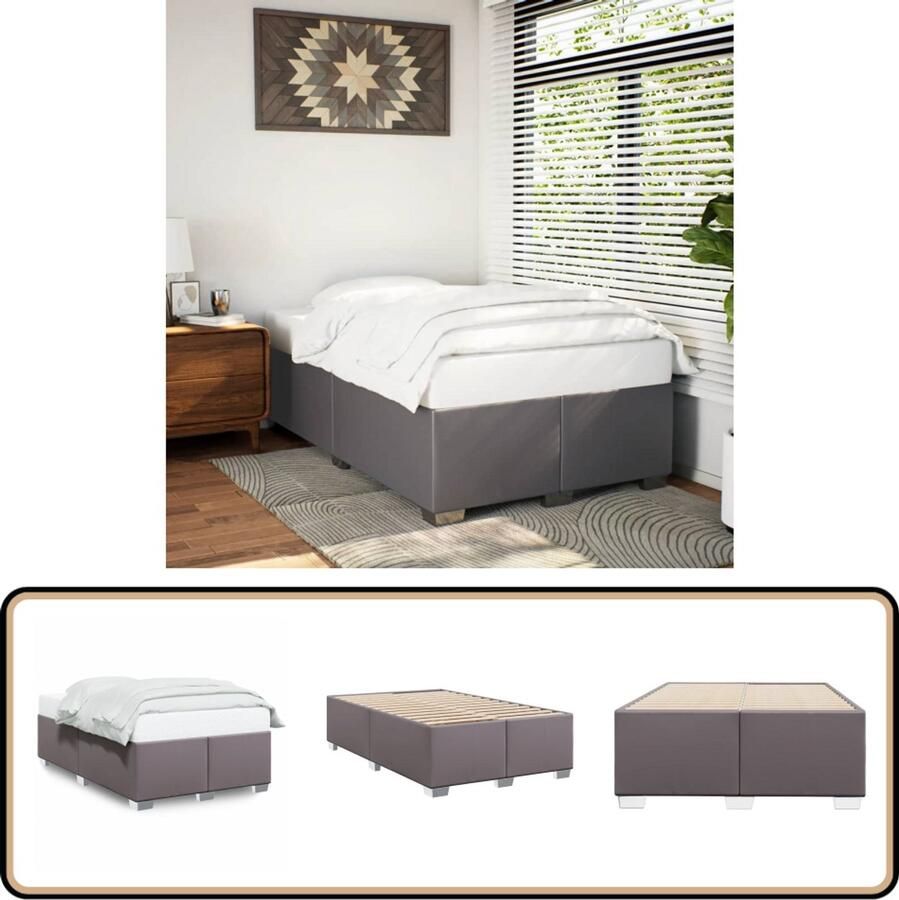 VidaXL Bedframe kunstleer grijs 120x200 cm