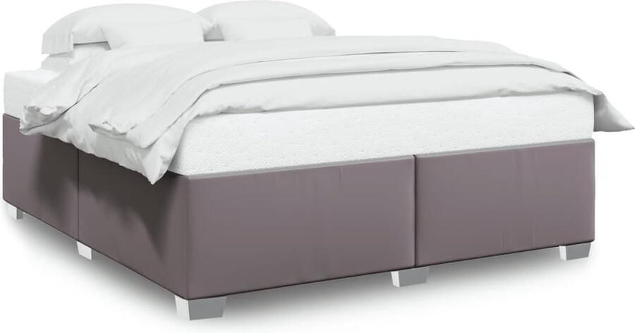 VidaXL Bedframe kunstleer grijs 200x200 cm