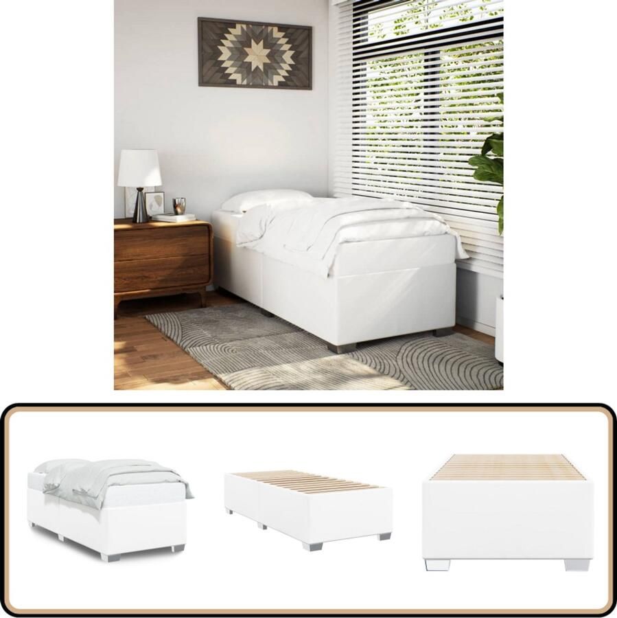 VidaXL Bedframe kunstleer wit 100x200 cm