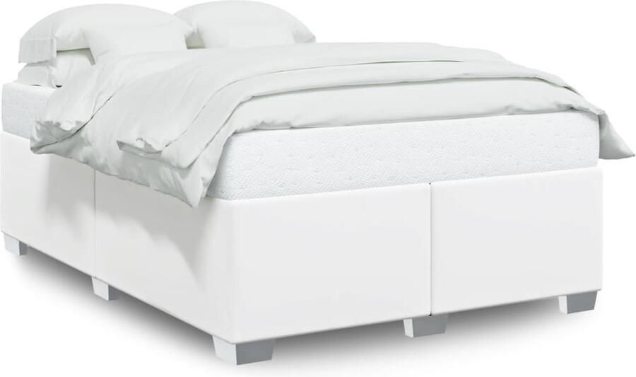 VidaXL Bedframe kunstleer wit 140x190 cm
