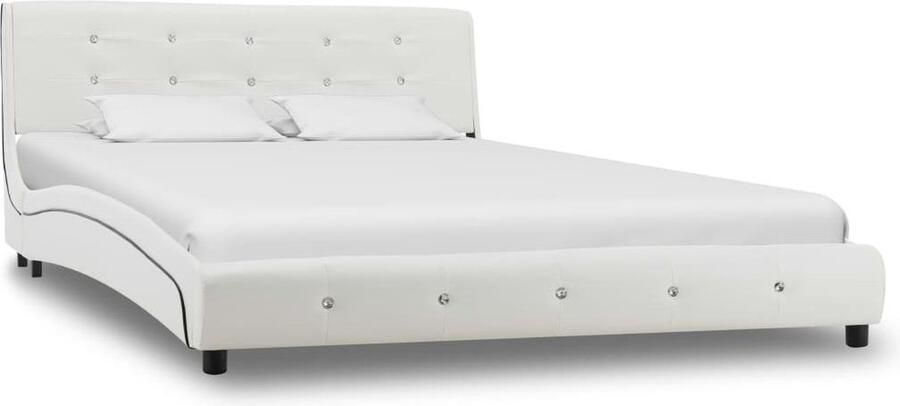 VidaXL -Bedframe-kunstleer-wit-140x200-cm - Foto 2