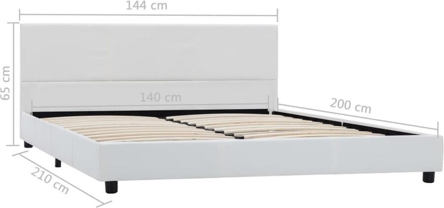 VidaXL -Bedframe-kunstleer-wit-140x200-cm - Foto 2
