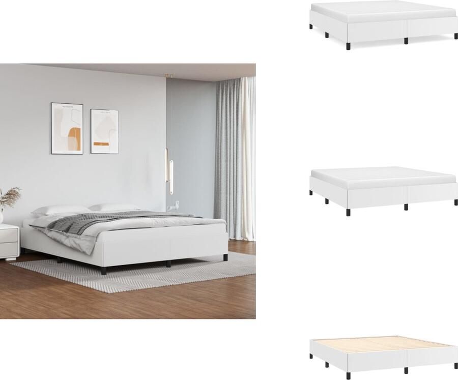 VidaXL Bedframe zonder matras 160x200 cm kunstleer wit - Foto 2