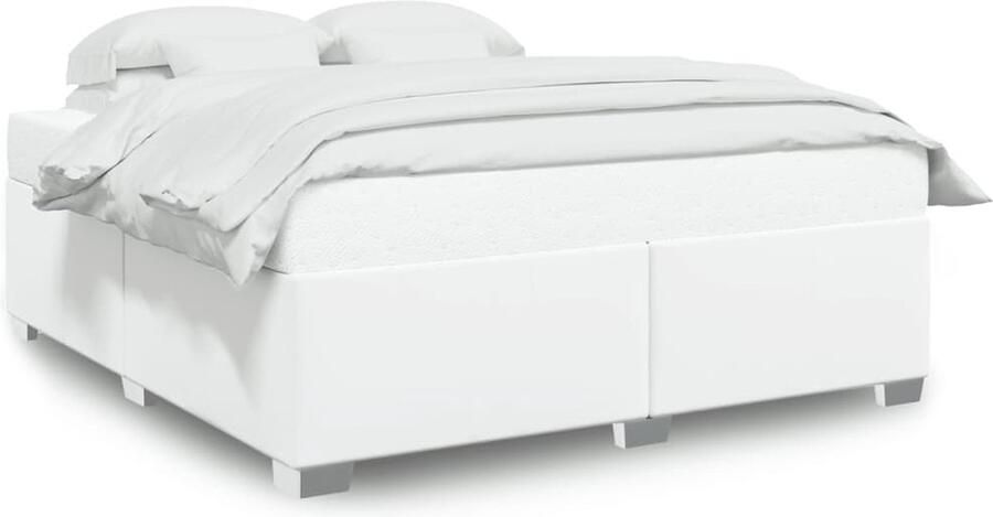 VidaXL Bedframe kunstleer wit 180x200 cm