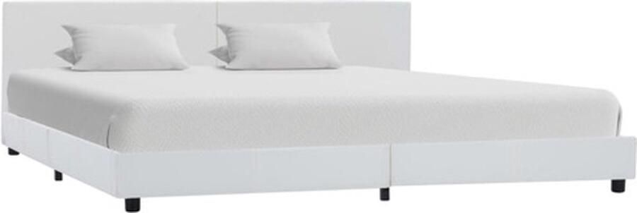 VidaXL -Bedframe-kunstleer-wit-180x200-cm