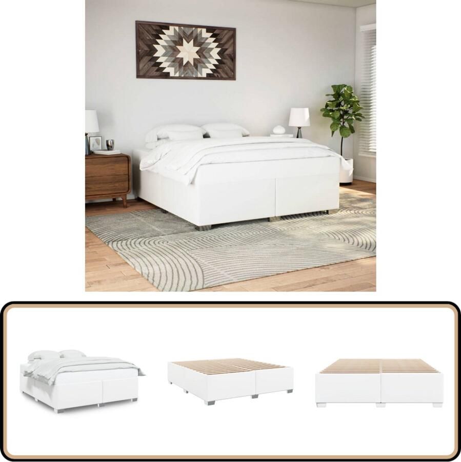 VidaXL Bedframe kunstleer wit 200x200 cm