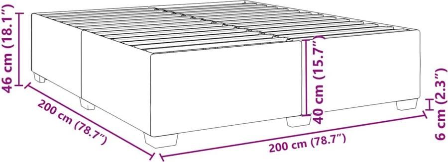 VidaXL Boxspringbedframe kunstleer wit 200x200 cm - Foto 2