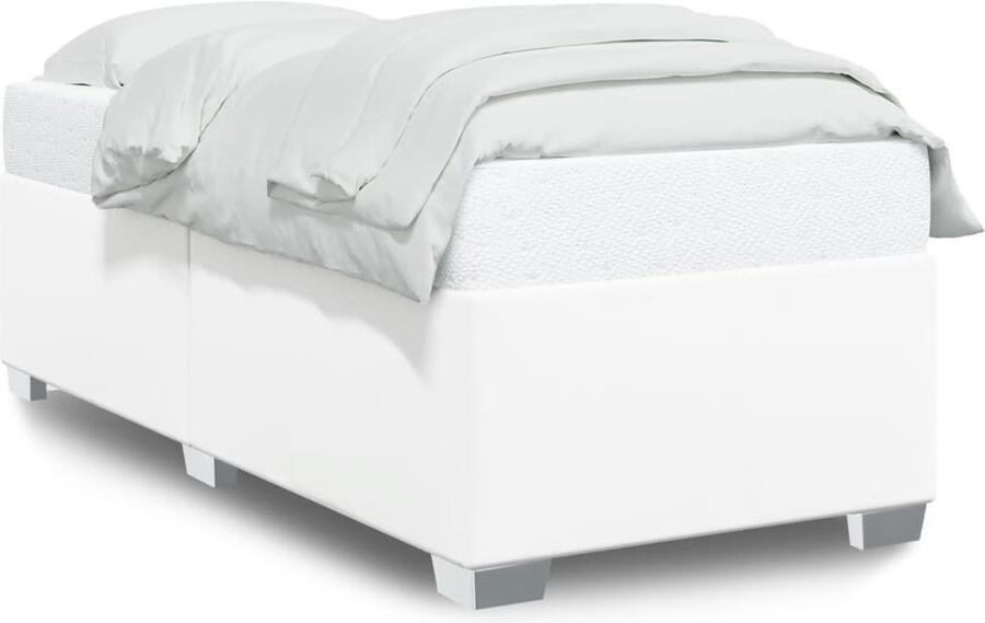 VidaXL Bedframe kunstleer wit 90x190 cm