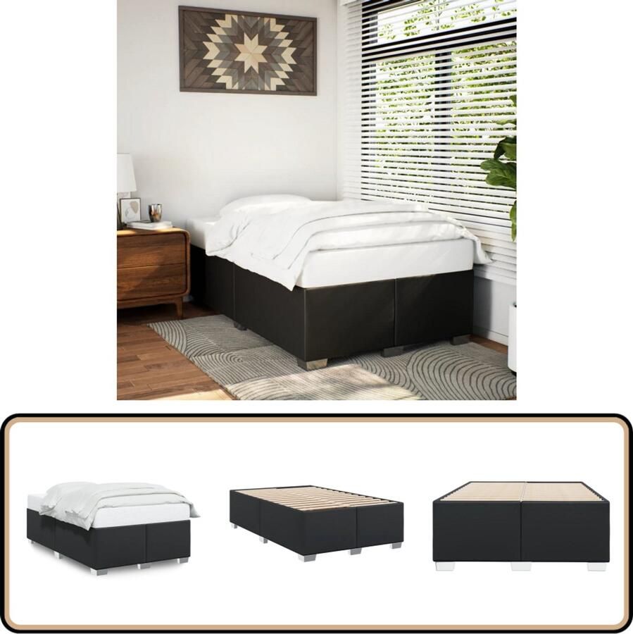 VidaXL Bedframe kunstleer zwart 120x200 cm