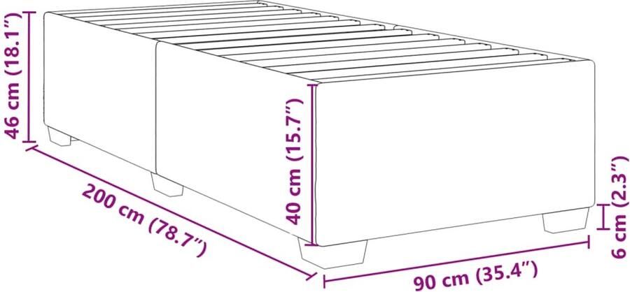 VidaXL Bedframe kunstleer zwart 90x200 cm - Foto 2