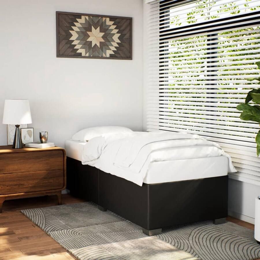 VidaXL Bedframe kunstleer zwart 100x200 cm