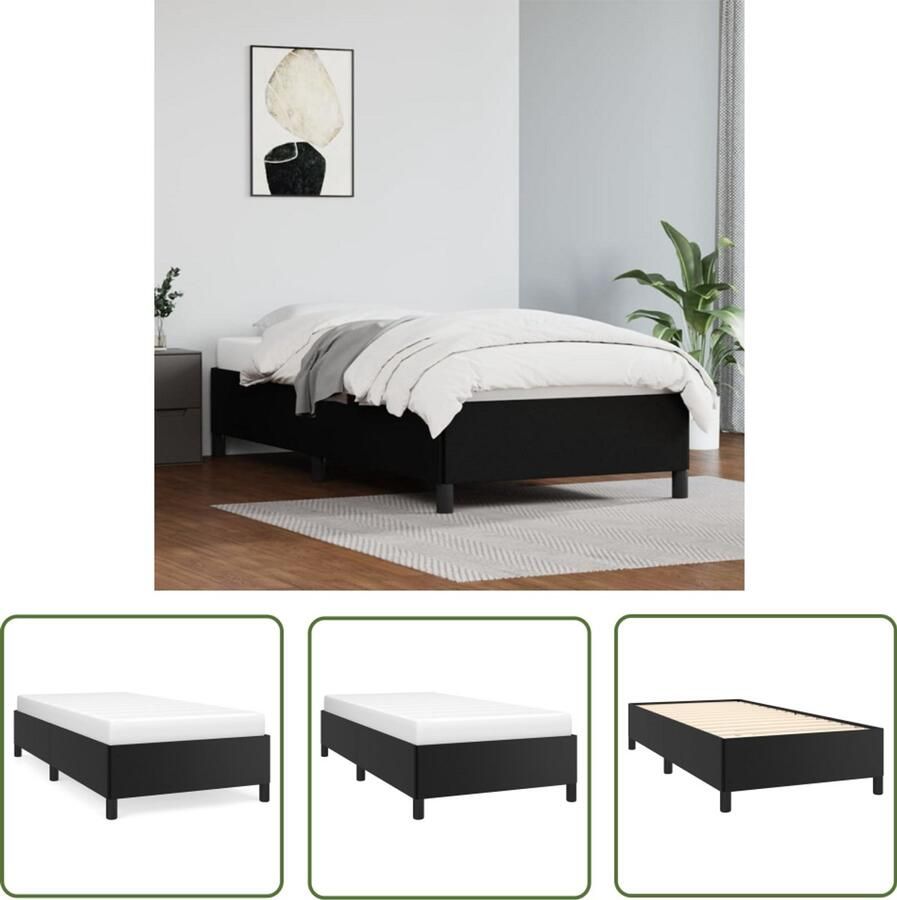 VidaXL -Bedframe-kunstleer-zwart-90x200-cm